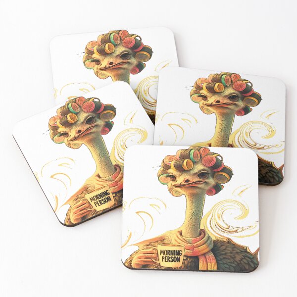 Item preview, Ostrich in Curlers: Morning Chaos Chic designed and sold by DesignbyDizdar.