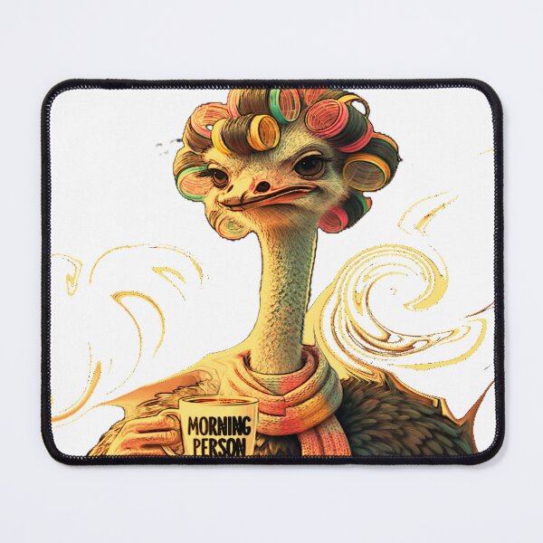 Item preview, Ostrich in Curlers: Morning Chaos Chic designed and sold by DesignbyDizdar.