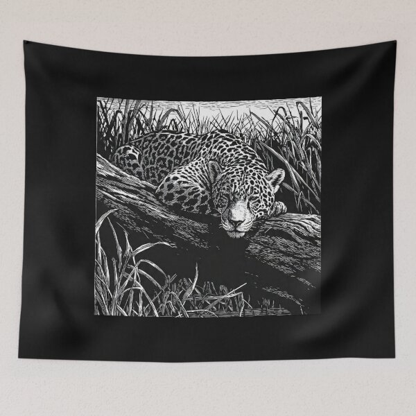 Item preview, Brazilian Pantanal Whispers: A Jaguar Onça Pintada Linocut Collection #2 designed and sold by Helios Be. Lavsh.