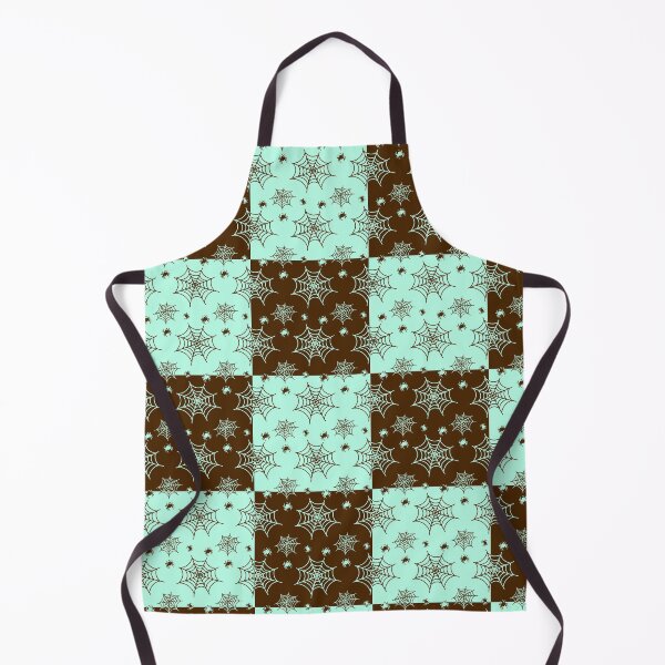 Item preview, Light turquoise and dark brown interchange web pattern designed and sold by serenebookworm.
