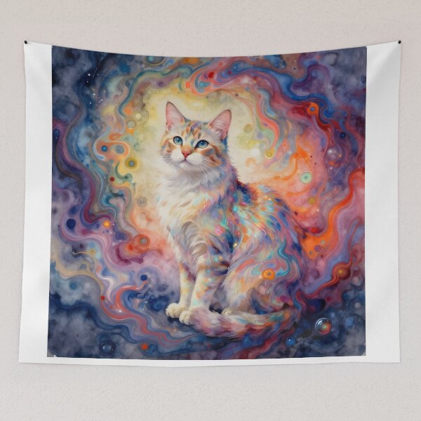 Item preview, Swirling Colors Cat designed and sold by Shelley Loewnau-Jones Studio.