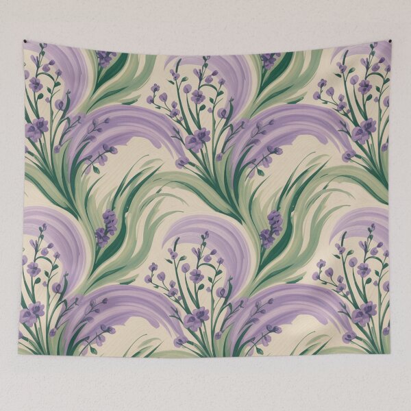 Item preview, Impressionist Lavender Seamless Pattern – Purple Flowers & Swirls designed and sold by Midnight Veil Designs.
