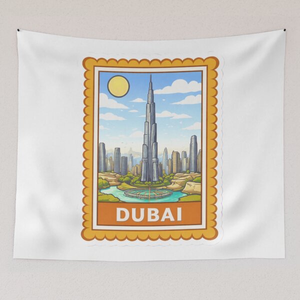 Item preview, Dubai Burj Khalifa Travel Stamp Sticker Magnet designed and sold by CLOUTKULT.