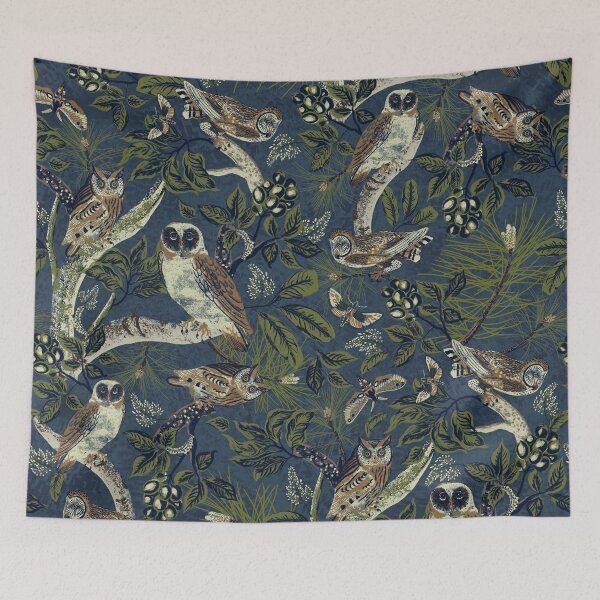 Item preview, Owls in blue designed and sold by Wondroustrange.