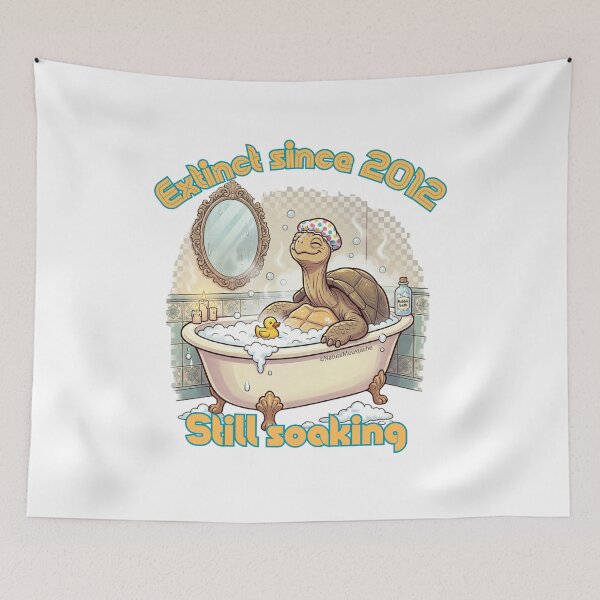Item preview, Funny Turtle Gift - Extinct Pinta Island Tortoise Bubble Bath T-Shirt - Extinct Since 2012 - Wildlife Humor - Animal Lover Gift designed and sold by Nature & Moustaches.