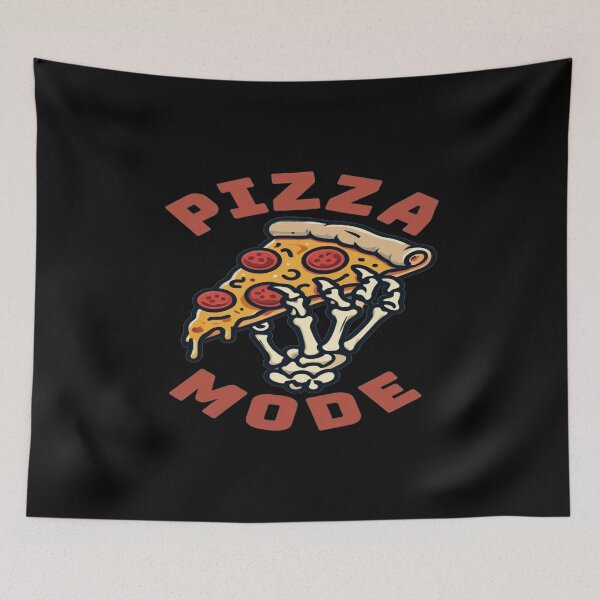 Item preview, “PIZZA MODE” Skeleton Hand Pizza Slice | Funny Edgy Food Lover Graphic | Bold Retro Design designed and sold by Bright Nest Studio.