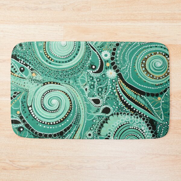 Item preview, Aboriginal Inspired Dot Art - Mint Green Decorative Circles designed and sold by GrinGalore.
