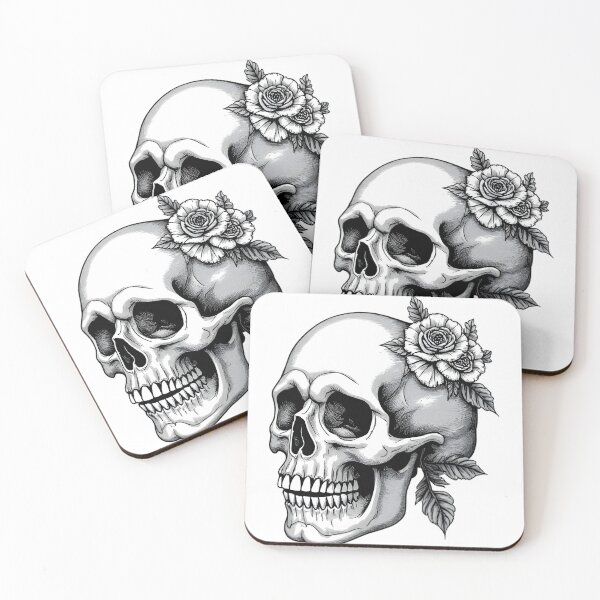 Item preview, Gothic Skull with Roses designed and sold by Kavya Art.