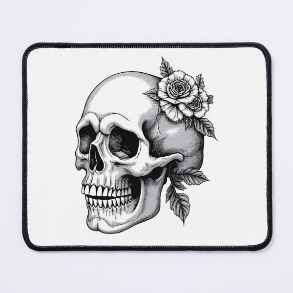 Item preview, Gothic Skull with Roses designed and sold by Kavya Art.