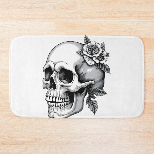 Item preview, Gothic Skull with Roses designed and sold by Kavya Art.