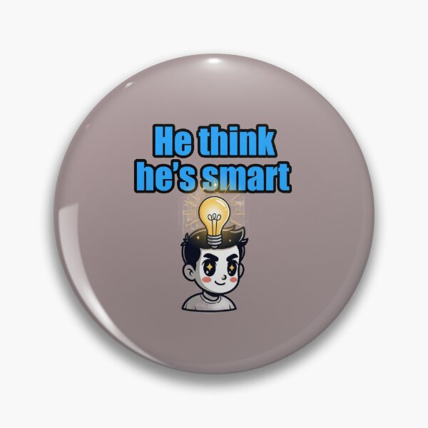 Item preview, He Think He's Smart T-Shirt | Funny Smart Guy Blue Cartoon Lightbulb Design | Cocky Genius Tee designed and sold by Clintora.