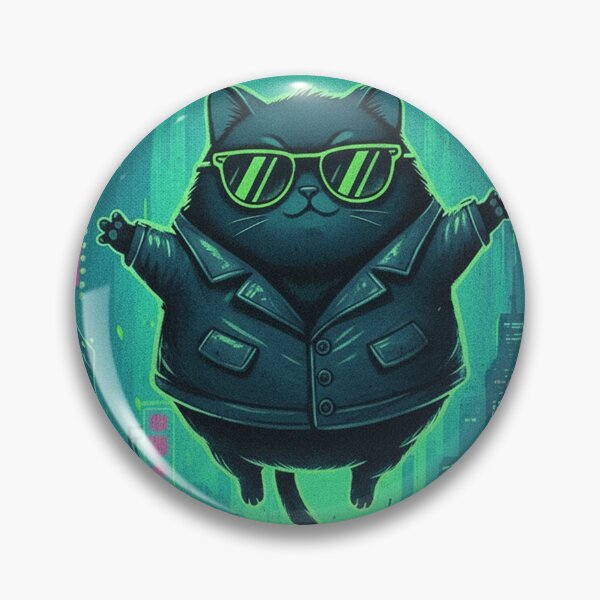 Item preview, Floating Matrix Cat Cyber City Drop designed and sold by CataosMeow.
