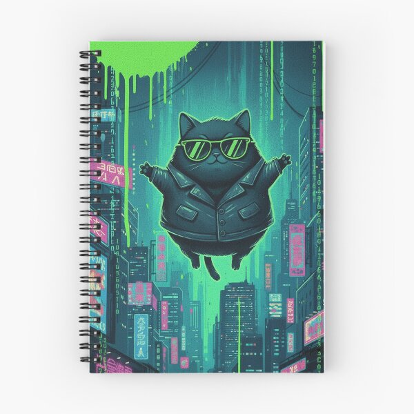 Item preview, Floating Matrix Cat Cyber City Drop designed and sold by CataosMeow.