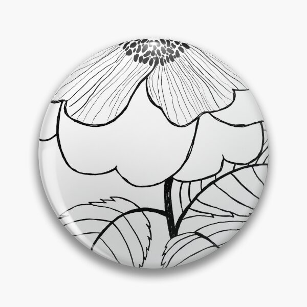 Item preview, Wild Rose Symmetry Botanical Line Art designed and sold by Grin Katalina Floral Patterns & Cozy Art.