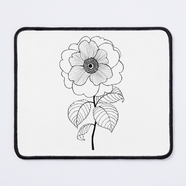 Item preview, Wild Rose Symmetry Botanical Line Art designed and sold by Grin Katalina Floral Patterns & Cozy Art.