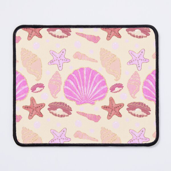 Item preview, Pink Shells on Tan with Gold Trim designed and sold by jshuphotography.
