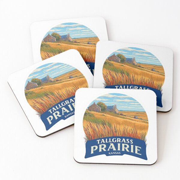 Item preview, Tallgrass Prairie Kansas Golden Grassland Vintage National Preserve Sticker designed and sold by Blurbean.
