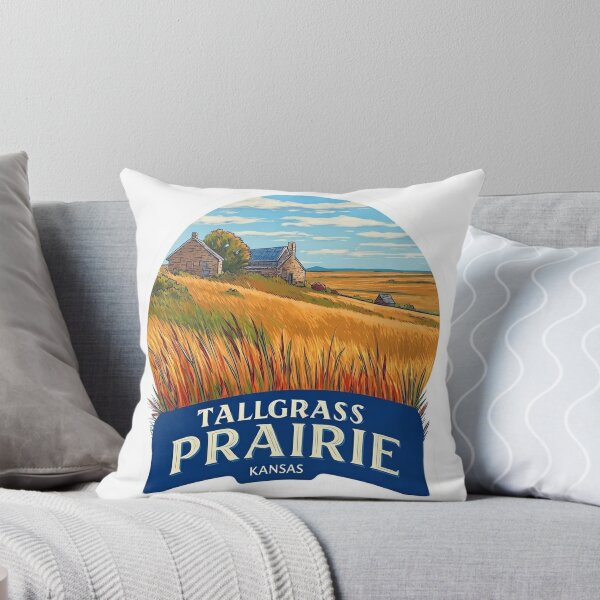 Item preview, Tallgrass Prairie Kansas Golden Grassland Vintage National Preserve Sticker designed and sold by Blurbean.
