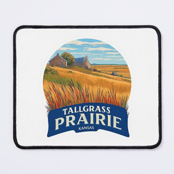 Item preview, Tallgrass Prairie Kansas Golden Grassland Vintage National Preserve Sticker designed and sold by Blurbean.