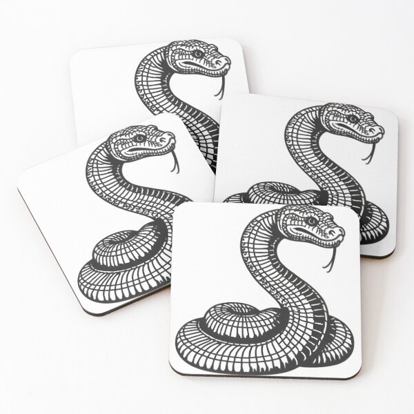 Item preview, Coiled Cobra Snake – Bold Tribal Line Art Design designed and sold by Kavya Art.