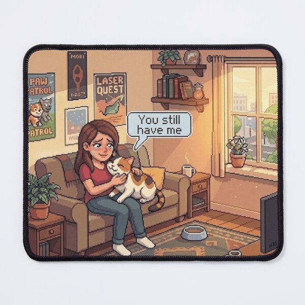 Item preview, Mother’s Day Comfort Cat – Cute Pixel Art Cat Saying “You Have Me” designed and sold by PawMic.