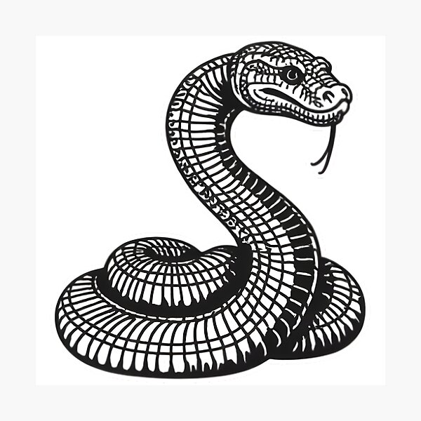 Item preview, Coiled Cobra Snake – Bold Tribal Line Art Design designed and sold by Kavya Art.