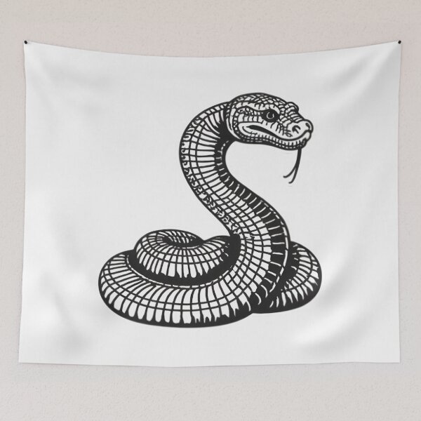 Item preview, Coiled Cobra Snake – Bold Tribal Line Art Design designed and sold by Kavya Art.
