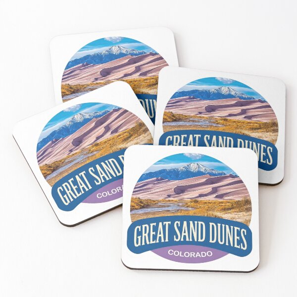 Item preview, Great Sand Dunes Colorado Snow Capped Mountains National Park Sticker designed and sold by Blurbean.