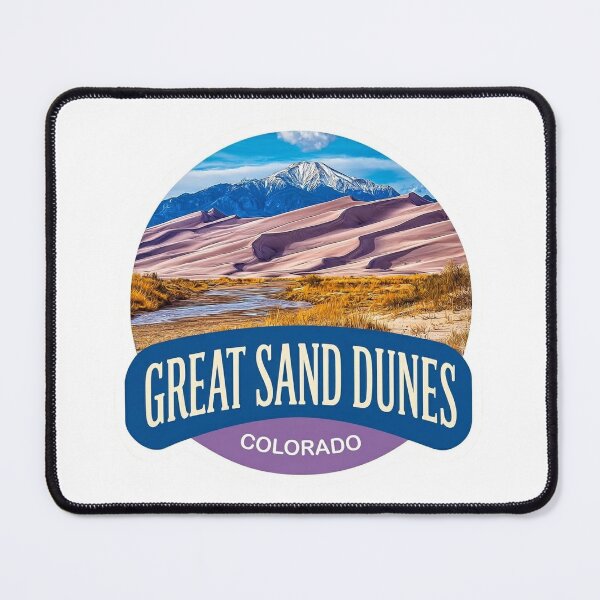 Item preview, Great Sand Dunes Colorado Snow Capped Mountains National Park Sticker designed and sold by Blurbean.