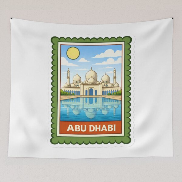 Item preview, Abu Dhabi Sheikh Zayed Grand Mosque Travel Stamp Sticker Magnet designed and sold by CLOUTKULT.