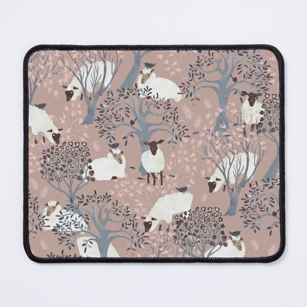 Item preview, Sheep, birds, blue-grey trees designed and sold by Wondroustrange.