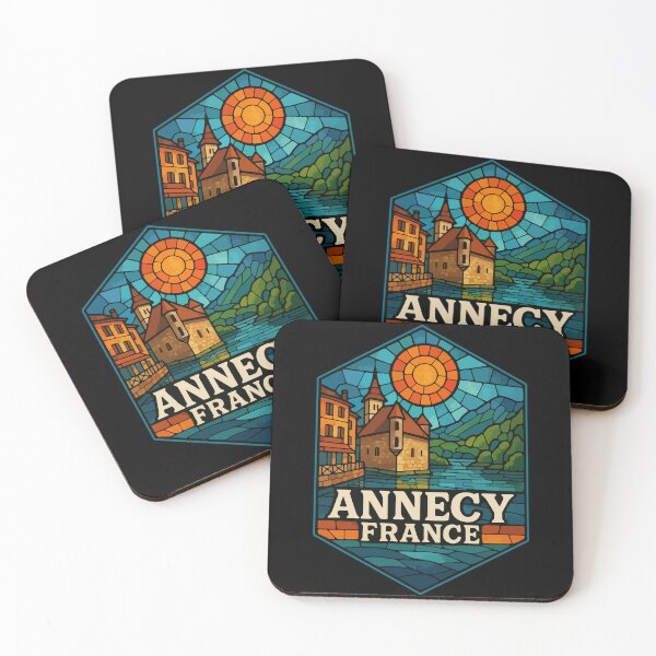 Item preview, Annecy France Retro Stained Glass Travel designed and sold by TomFrontierArt.