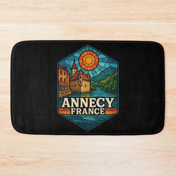 Item preview, Annecy France Retro Stained Glass Travel designed and sold by TomFrontierArt.
