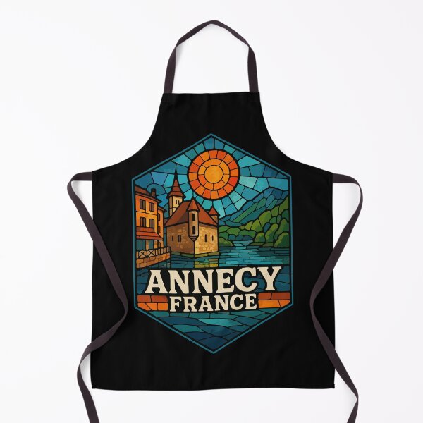 Item preview, Annecy France Retro Stained Glass Travel designed and sold by TomFrontierArt.