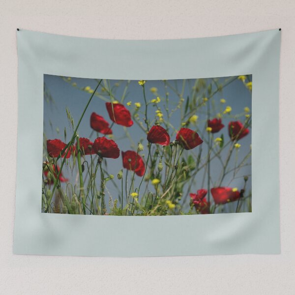 Item preview, Red Poppy Flowers Field – Wildflower Meadow Nature Aesthetic Wall Art designed and sold by onubi.