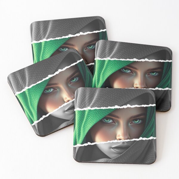 Item preview, Mystic Green Eyes Veiled Woman Fantasy Portrait designed and sold by Szpaku desart .