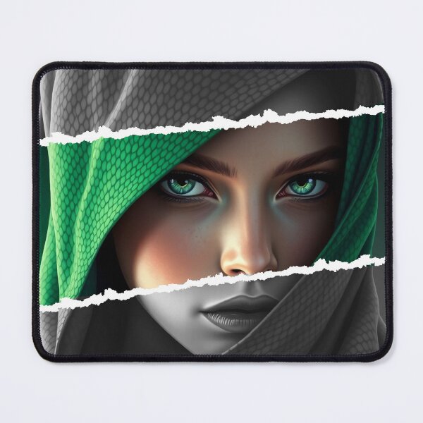 Item preview, Mystic Green Eyes Veiled Woman Fantasy Portrait designed and sold by Szpaku desart .