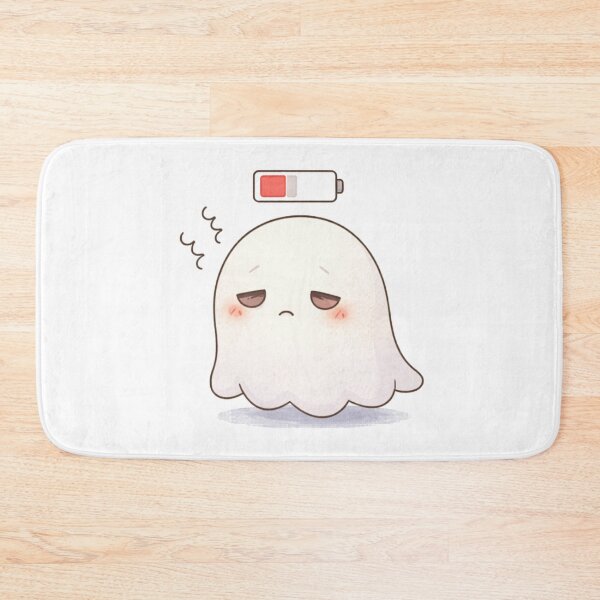 Item preview, Low Battery Ghost Minimal | Cute Kawaii Aesthetic | Tired Low Energy Mood Design designed and sold by The Mood Index.