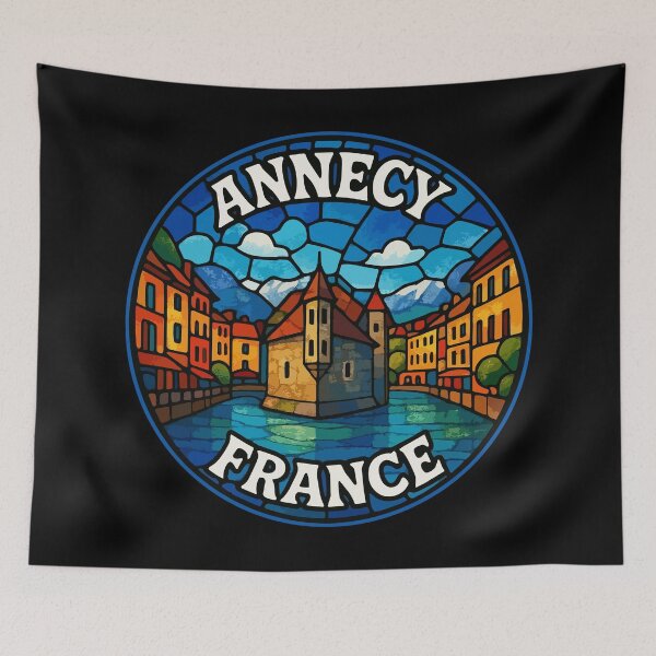 Item preview, Annecy France Retro Stained Glass designed and sold by TomFrontierArt.