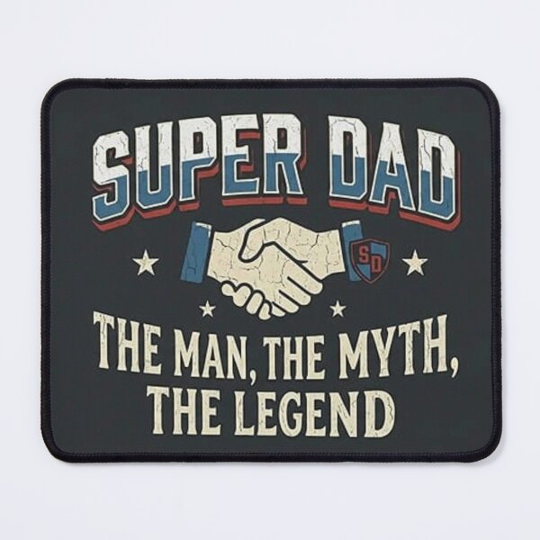 Item preview, Super Dad: The Man, The Myth, The Legend - Vintage Handshake Design designed and sold by Csstoree.