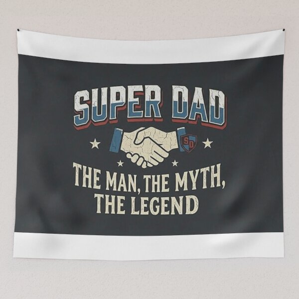 Item preview, Super Dad: The Man, The Myth, The Legend - Vintage Handshake Design designed and sold by Csstoree.