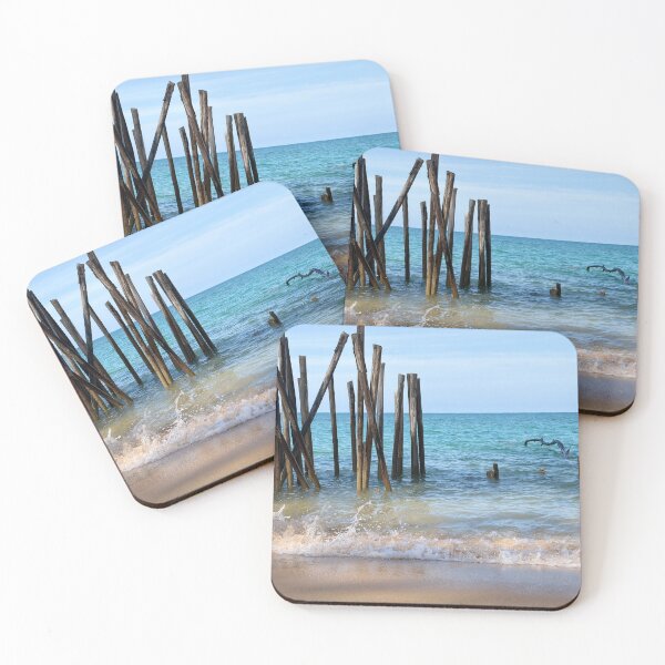 Item preview, A sea view with a breakwater. designed and sold by Beeza Art Shop.