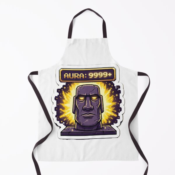 Item preview, Aura 9999+ Sticker | Funny Sarcastic Moai Max  Aura RPG Stat Meme Trending Gaming Sticker designed and sold by ChaosAndChill.