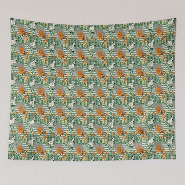 Item preview, Jungle Scallop gingham pattern  designed and sold by Tatiana Ribeiro.