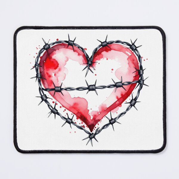 Item preview, Captive heart, red barbed wire designed and sold by LiskoDesign.