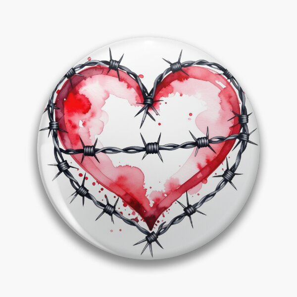 Item preview, Captive heart, red barbed wire designed and sold by LiskoDesign.
