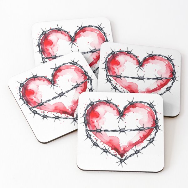 Item preview, Captive heart, red barbed wire designed and sold by LiskoDesign.
