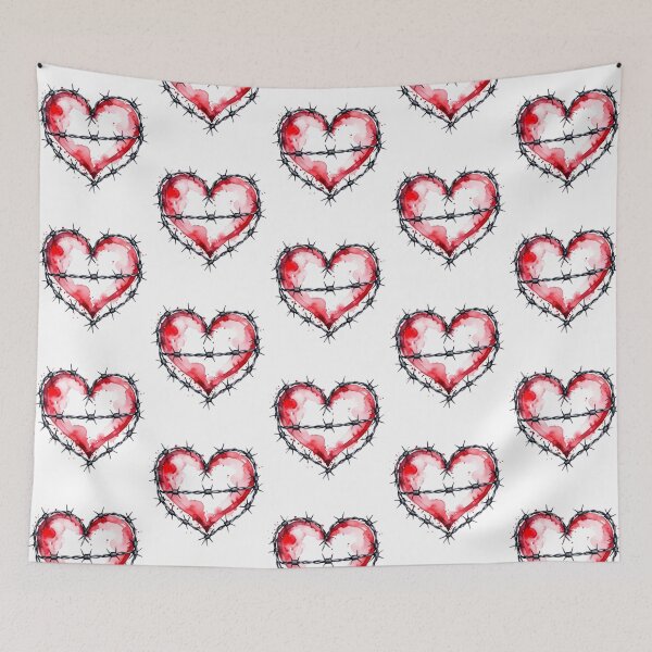 Item preview, Captive heart, red barbed wire designed and sold by LiskoDesign.