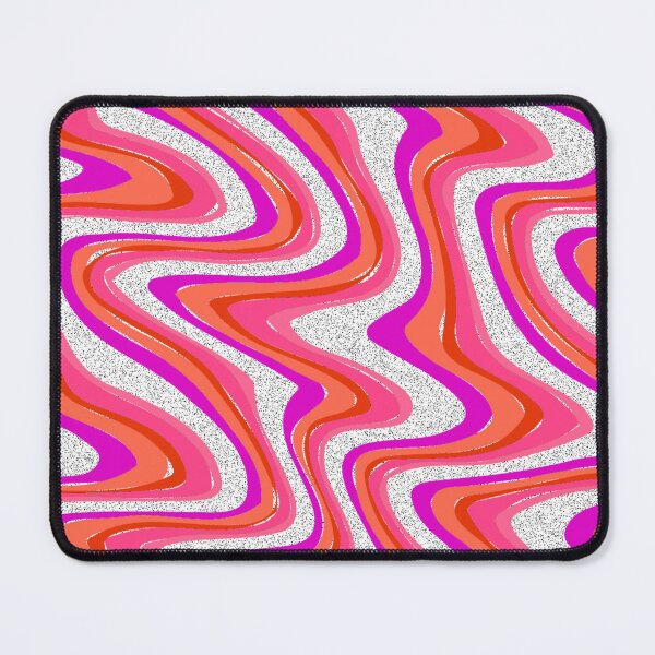 Item preview, Wavy background pattern featuring pink, orange, and white undulating lines designed and sold by Giree07.