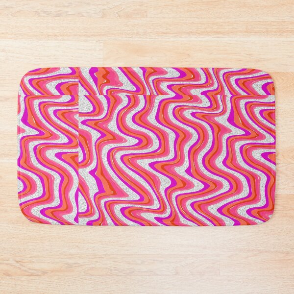 Item preview, Wavy background pattern featuring pink, orange, and white undulating lines designed and sold by Giree07.